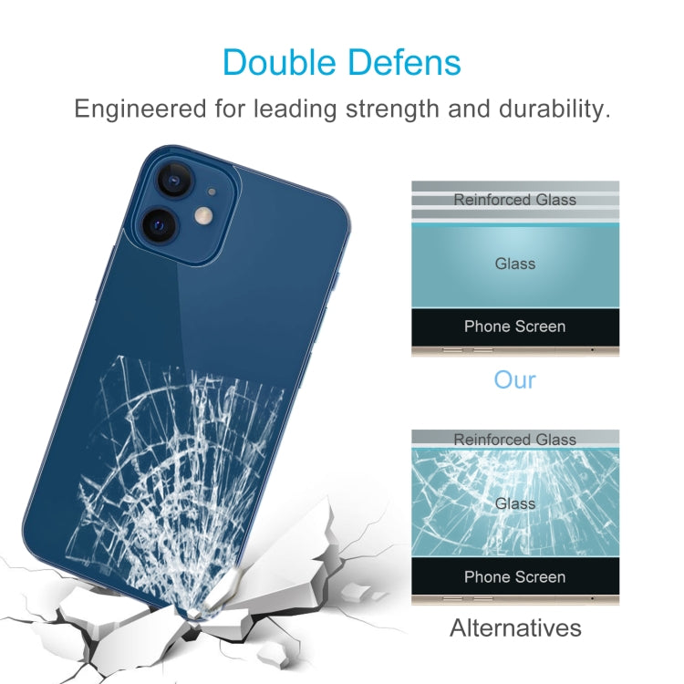 For iPhone 12 mini 9H 2.5D Half-screen Transparent Back Tempered Glass Film