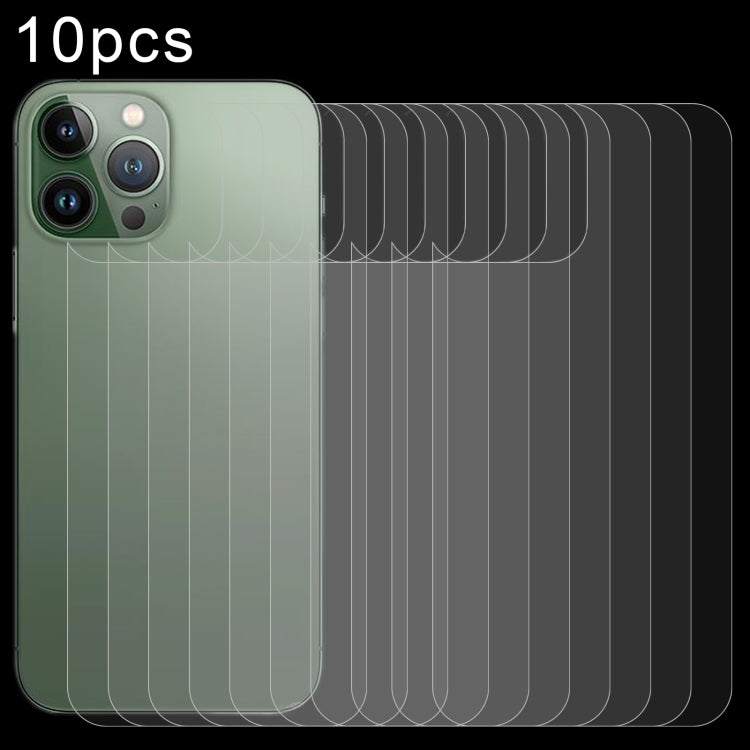 For iPhone 13 Pro Max 10pcs 9H 2.5D Half-screen Transparent Back Tempered Glass Film