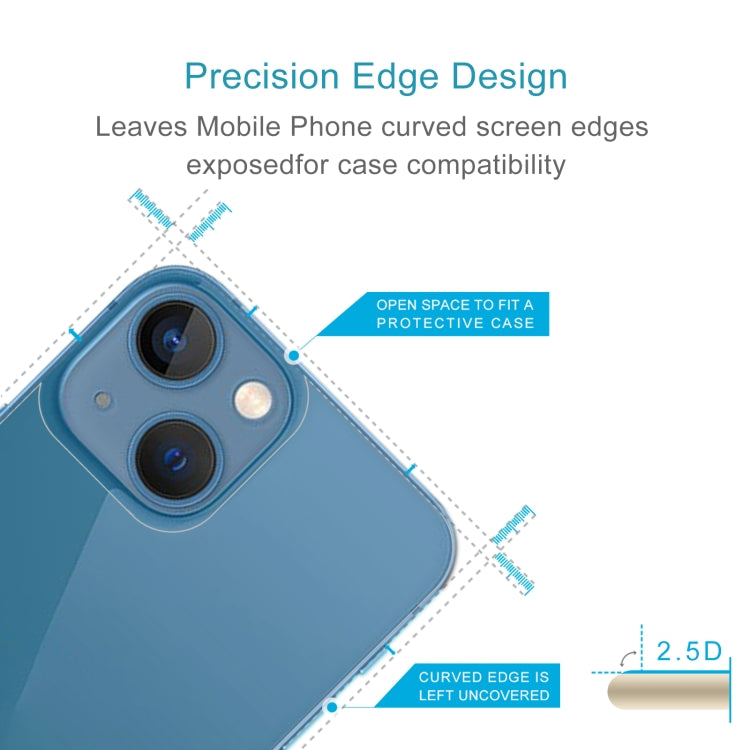 For iPhone 13 10pcs 9H 2.5D Half-screen Transparent Back Tempered Glass Film