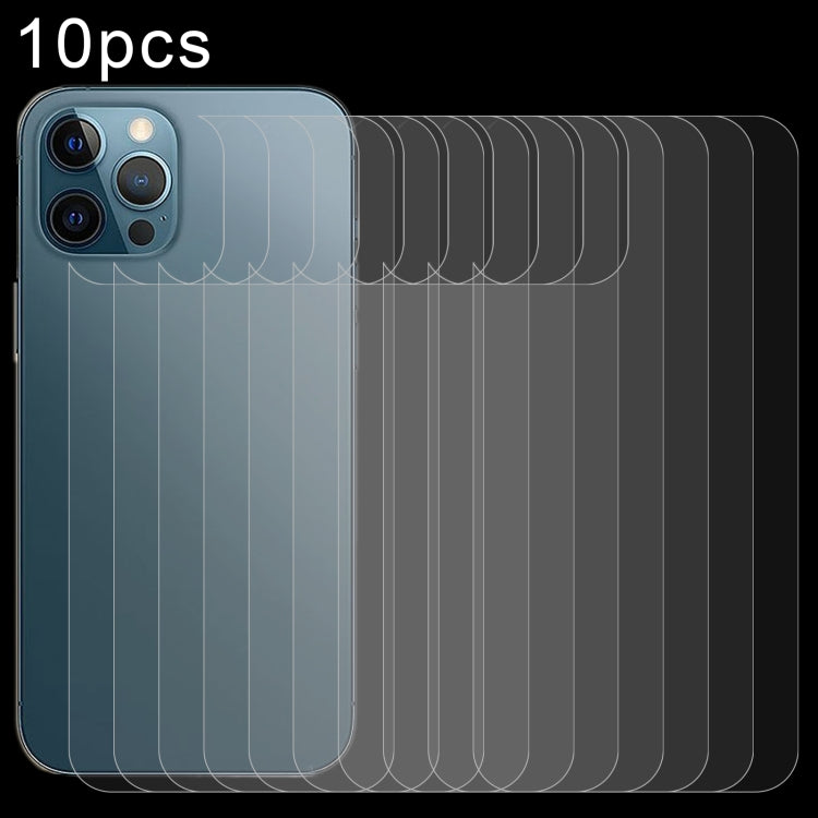 For iPhone 12 Pro Max 10pcs 9H 2.5D Half-screen Transparent Back Tempered Glass Film