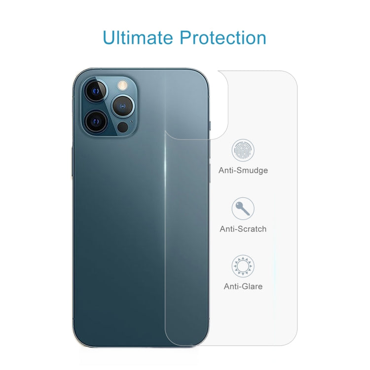 For iPhone 12 Pro Max 10pcs 9H 2.5D Half-screen Transparent Back Tempered Glass Film