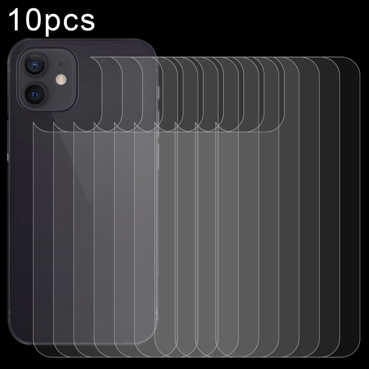 For iPhone 12 / 12 Pro 10pcs 9H 2.5D Half-screen Transparent Back Tempered Glass Film
