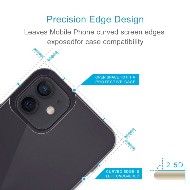 For iPhone 12 / 12 Pro 10pcs 9H 2.5D Half-screen Transparent Back Tempered Glass Film
