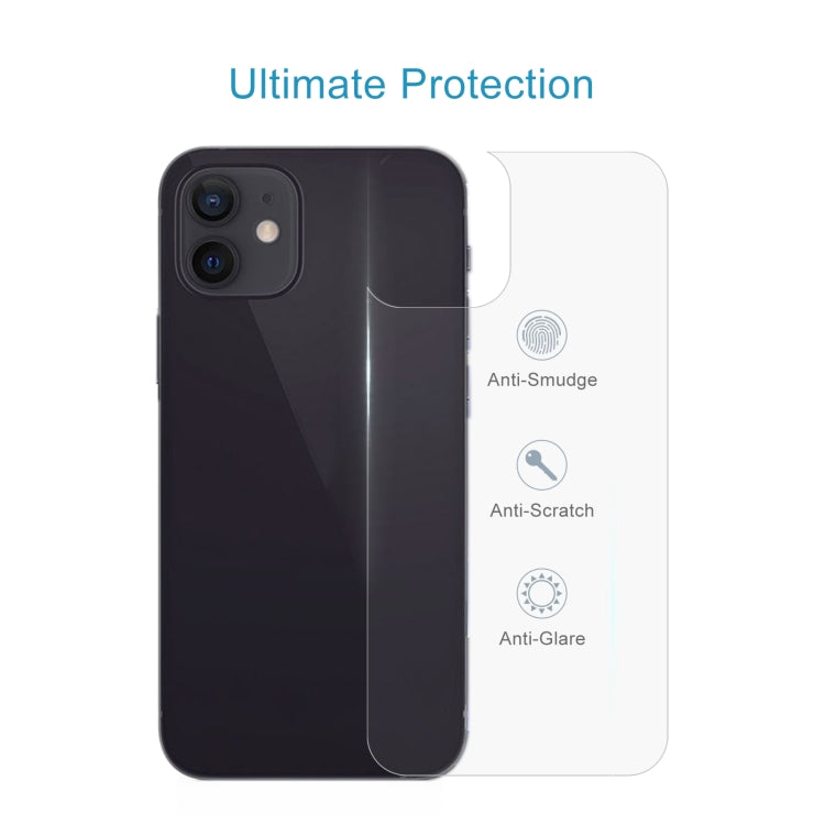 For iPhone 12 / 12 Pro 10pcs 9H 2.5D Half-screen Transparent Back Tempered Glass Film