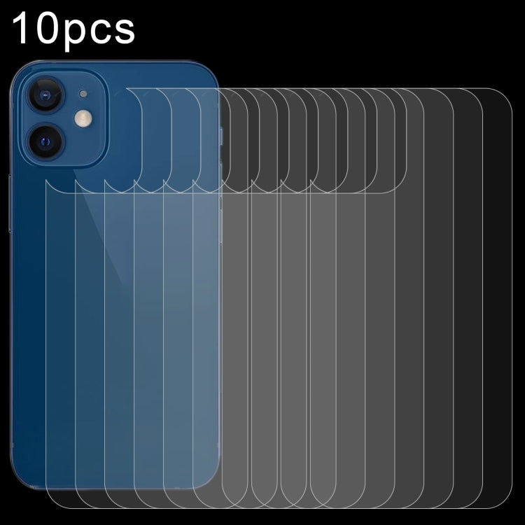For iPhone 12 mini 10pcs 9H 2.5D Half-screen Transparent Back Tempered Glass Film