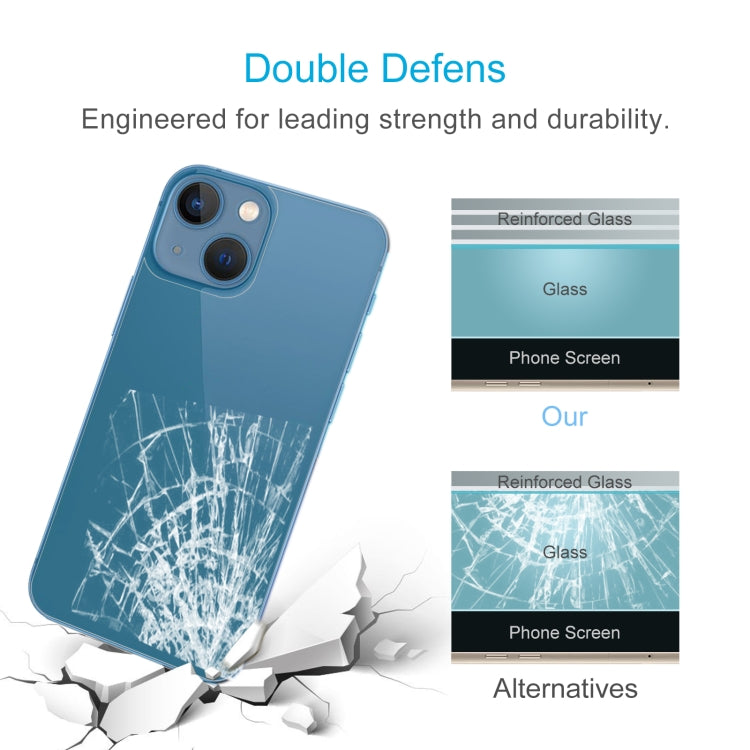 For iPhone 13 50pcs 9H 2.5D Half-screen Transparent Back Tempered Glass Film