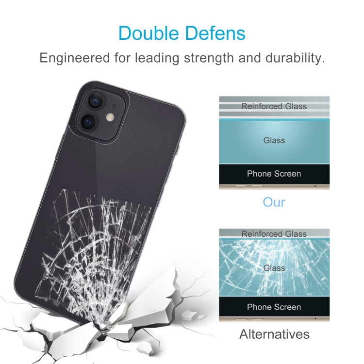 For iPhone 12 / 12 Pro 50pcs 9H 2.5D Half-screen Transparent Back Tempered Glass Film