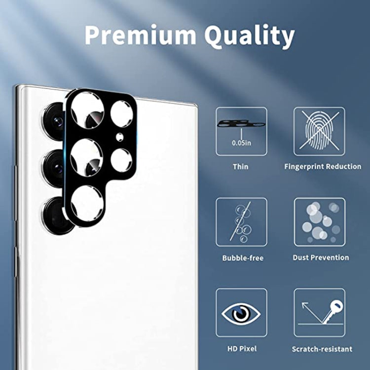 For Samsung Galaxy S22 Ultra 5G 50pcs Integrated Rear Camera Lens Tempered Glass Film(Black)