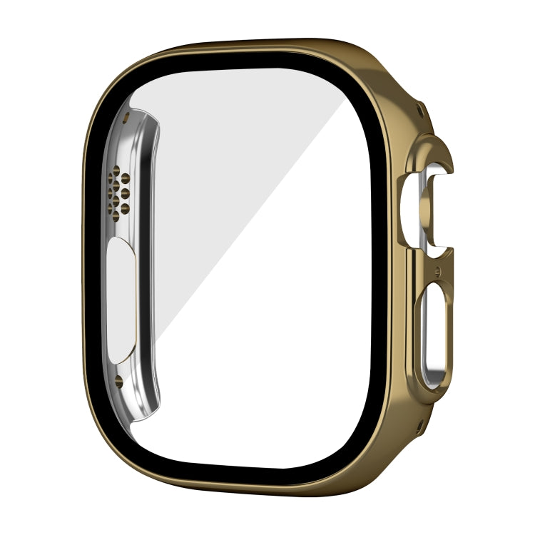For Apple Watch Ultra 49mm Plating Gloss PC Tempered Glass Integral Watch Case