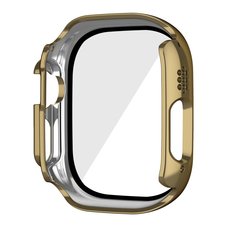For Apple Watch Ultra 49mm Plating Gloss PC Tempered Glass Integral Watch Case