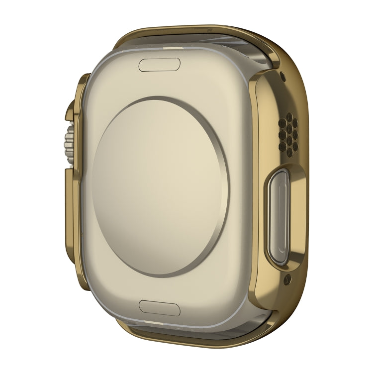 For Apple Watch Ultra 49mm Plating Gloss PC Tempered Glass Integral Watch Case
