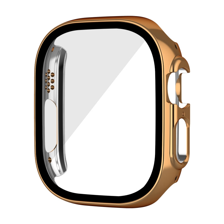 For Apple Watch Ultra 49mm Plating Gloss PC Tempered Glass Integral Watch Case