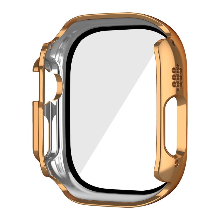 For Apple Watch Ultra 49mm Plating Gloss PC Tempered Glass Integral Watch Case