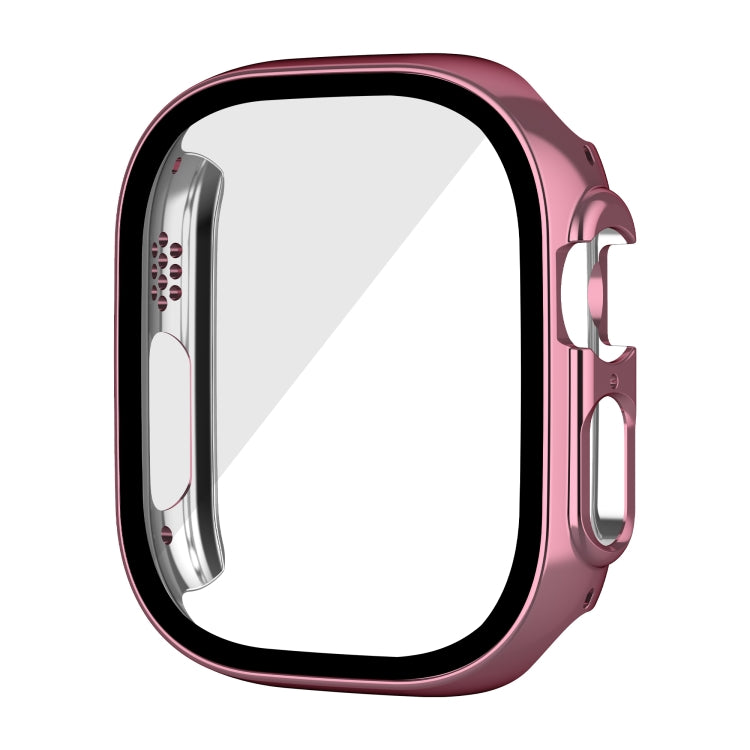 For Apple Watch Ultra 49mm Plating Gloss PC Tempered Glass Integral Watch Case