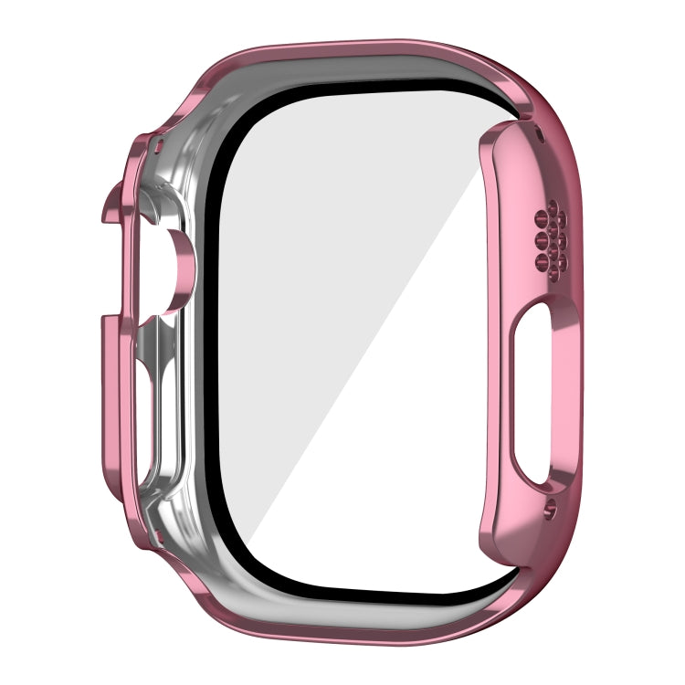 For Apple Watch Ultra 49mm Plating Gloss PC Tempered Glass Integral Watch Case