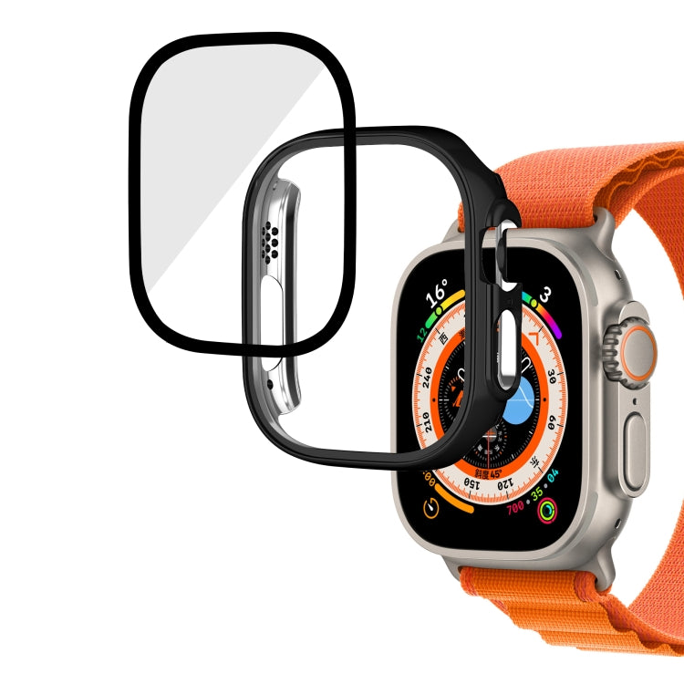For Apple Watch Ultra 49mm Plating Gloss PC Tempered Glass Integral Watch Case