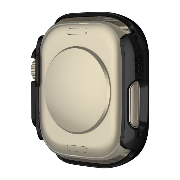 For Apple Watch Ultra 49mm Plating Gloss PC Tempered Glass Integral Watch Case