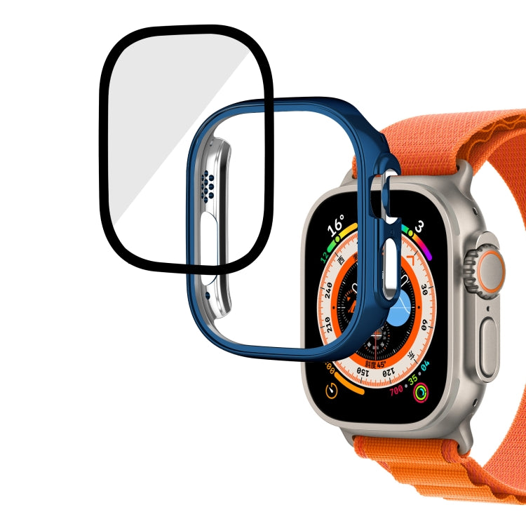 For Apple Watch Ultra 49mm Plating Gloss PC Tempered Glass Integral Watch Case