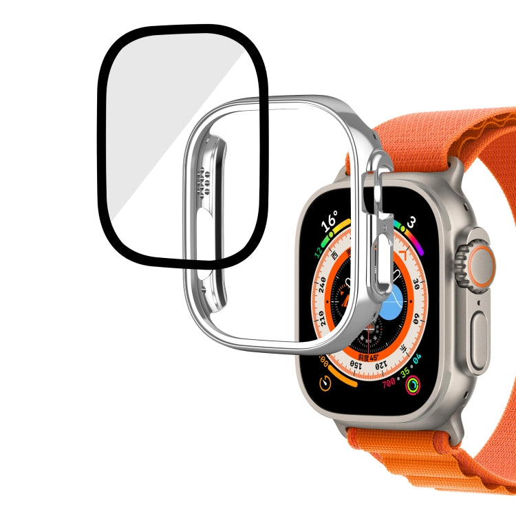 For Apple Watch Ultra 49mm Plating Gloss PC Tempered Glass Integral Watch Case