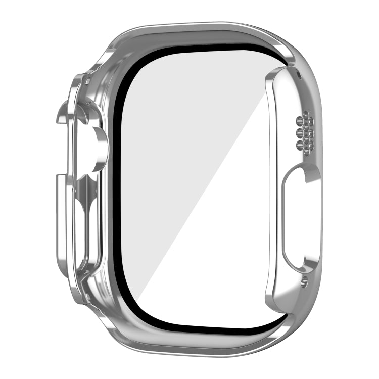 For Apple Watch Ultra 49mm Plating Gloss PC Tempered Glass Integral Watch Case