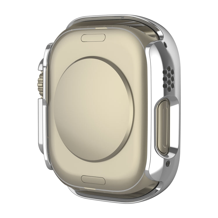 For Apple Watch Ultra 49mm Plating Gloss PC Tempered Glass Integral Watch Case