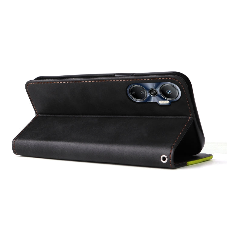 For Infinix Hot 20 4G Stitching-Color Leather Phone Case