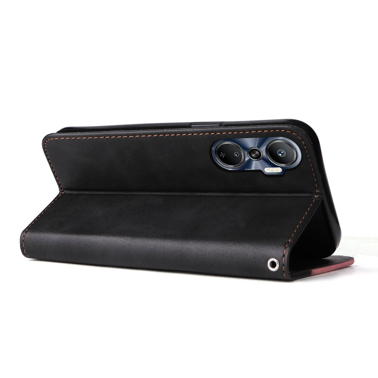 For Infinix Hot 20 4G Stitching-Color Leather Phone Case