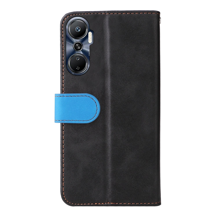 For Infinix Hot 20 4G Stitching-Color Leather Phone Case