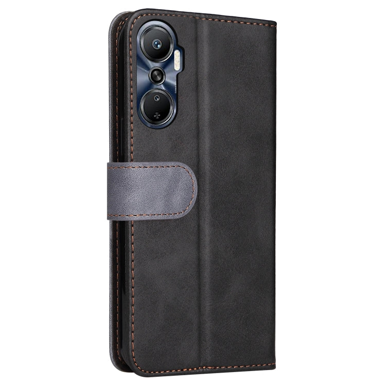 For Infinix Hot 20 4G Stitching-Color Leather Phone Case