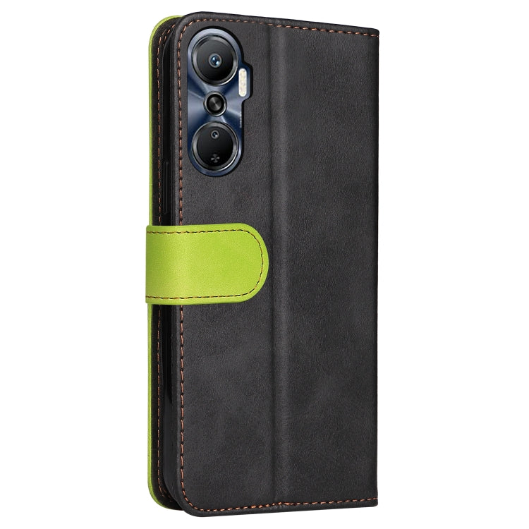 For Infinix Hot 20 4G Stitching-Color Leather Phone Case