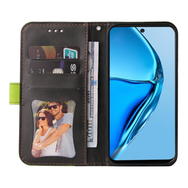 For Infinix Hot 20 4G Stitching-Color Leather Phone Case