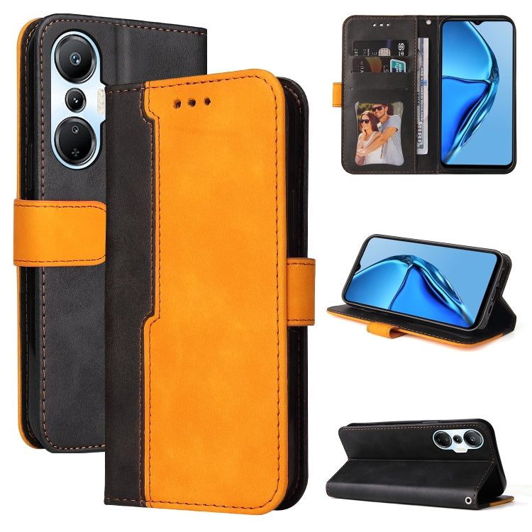 For Infinix Hot 20S Stitching-Color Leather Phone Case