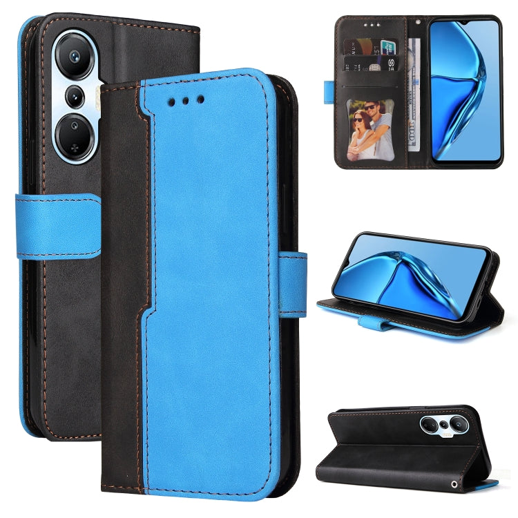 For Infinix Hot 20S Stitching-Color Leather Phone Case