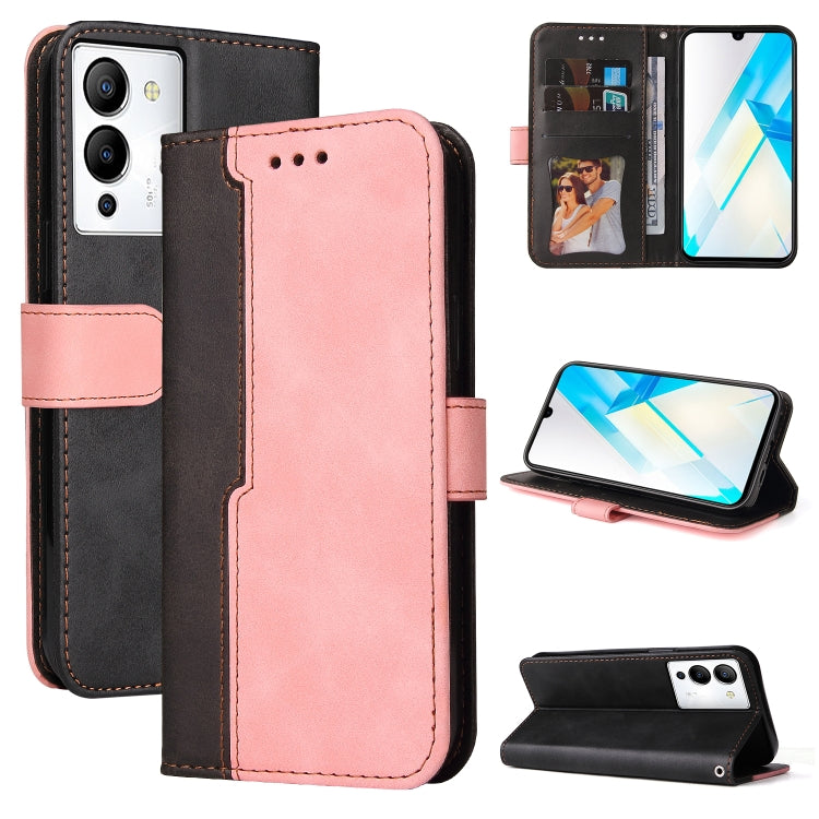 For Infinix Note 12 / G96 Stitching-Color Leather Phone Case