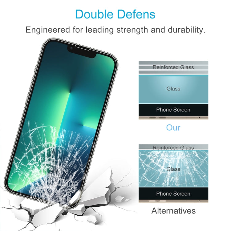For iPhone 13 Pro 2pcs Front And 2pcs Back 9H 2.5D Tempered Glass Film Set