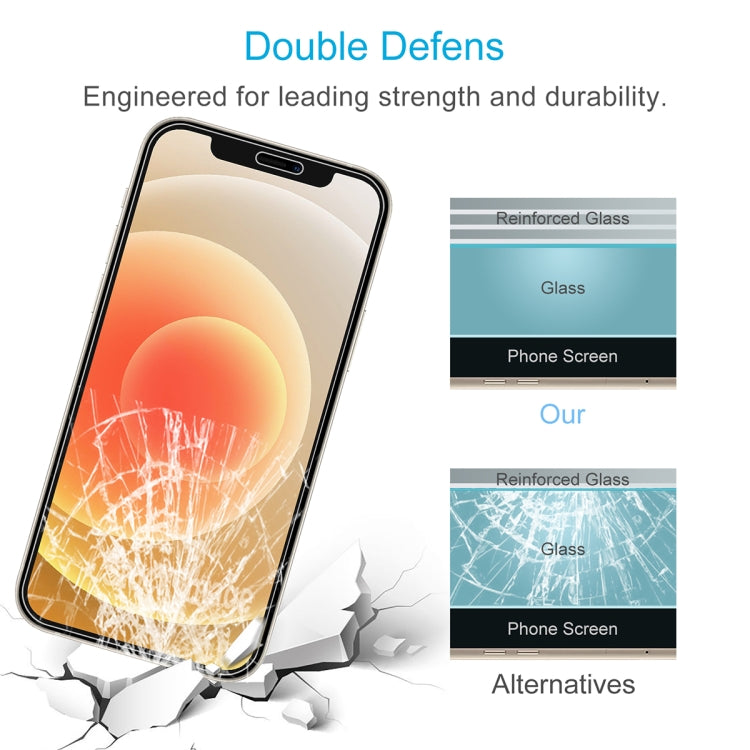 For iPhone 12 2pcs Front And 2pcs Back 9H 2.5D Tempered Glass Film Set