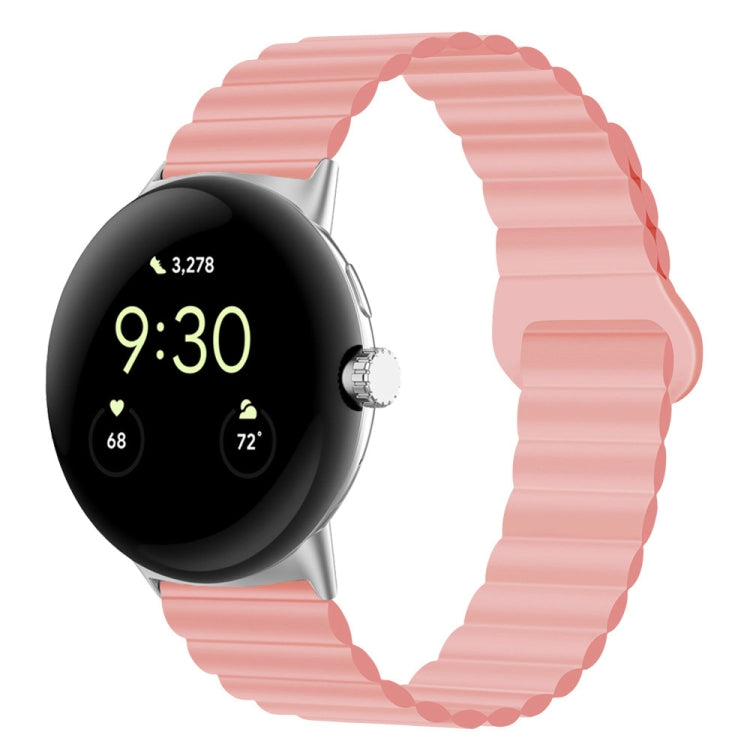 For Google Pixel Watch Reverse Buckle Magnetic Silicone Watch Band