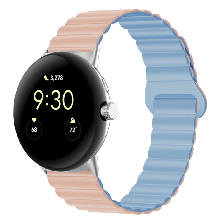For Google Pixel Watch Reverse Buckle Magnetic Silicone Watch Band