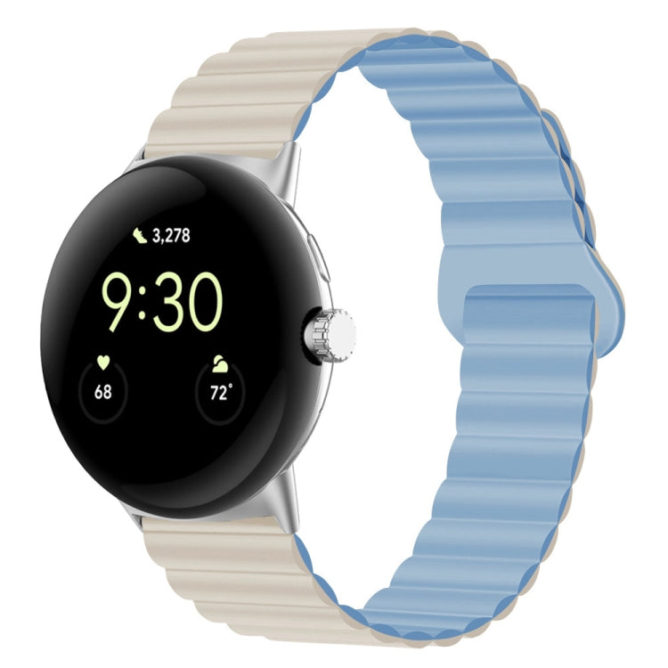 For Google Pixel Watch Reverse Buckle Magnetic Silicone Watch Band