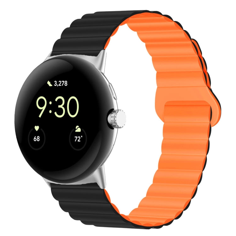 For Google Pixel Watch Reverse Buckle Magnetic Silicone Watch Band