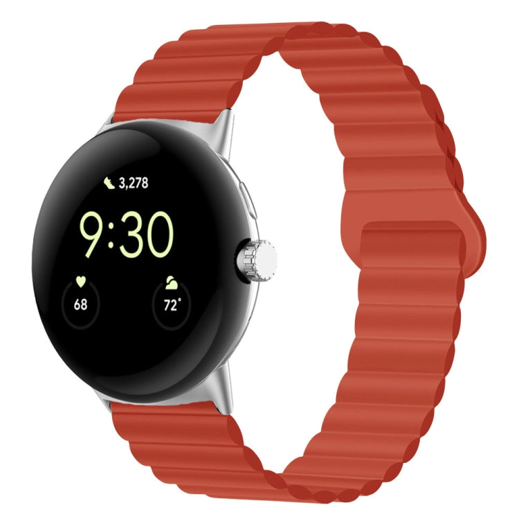 For Google Pixel Watch Reverse Buckle Magnetic Silicone Watch Band