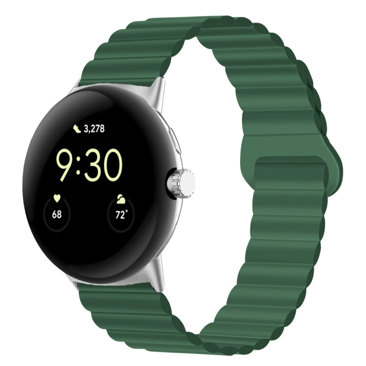 For Google Pixel Watch Reverse Buckle Magnetic Silicone Watch Band