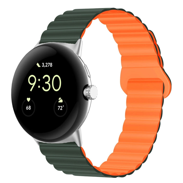 For Google Pixel Watch Reverse Buckle Magnetic Silicone Watch Band