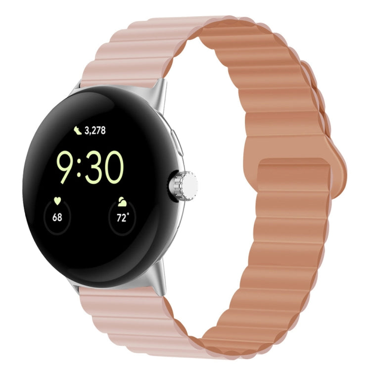 For Google Pixel Watch Reverse Buckle Magnetic Silicone Watch Band