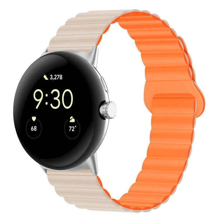 For Google Pixel Watch Reverse Buckle Magnetic Silicone Watch Band