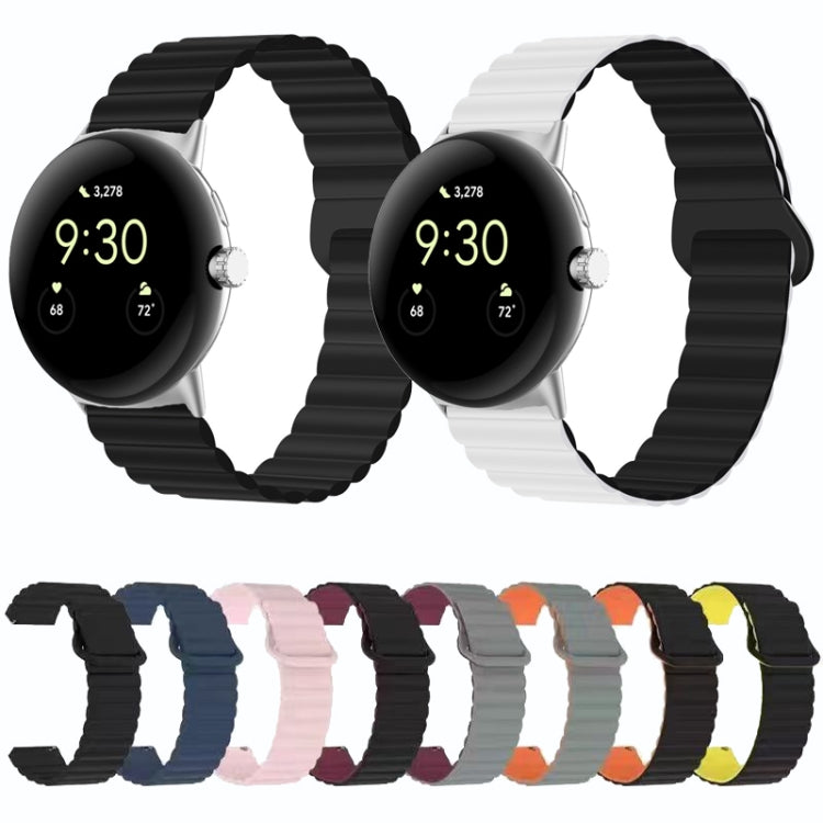 For Google Pixel Watch Reverse Buckle Magnetic Silicone Watch Band