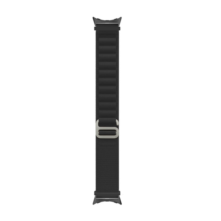 For Google Pixel Watch Nylon Loop Black Connector Watch Band