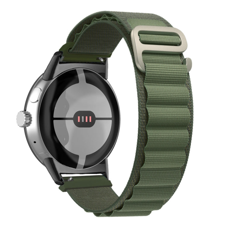 For Google Pixel Watch Nylon Loop Black Connector Watch Band