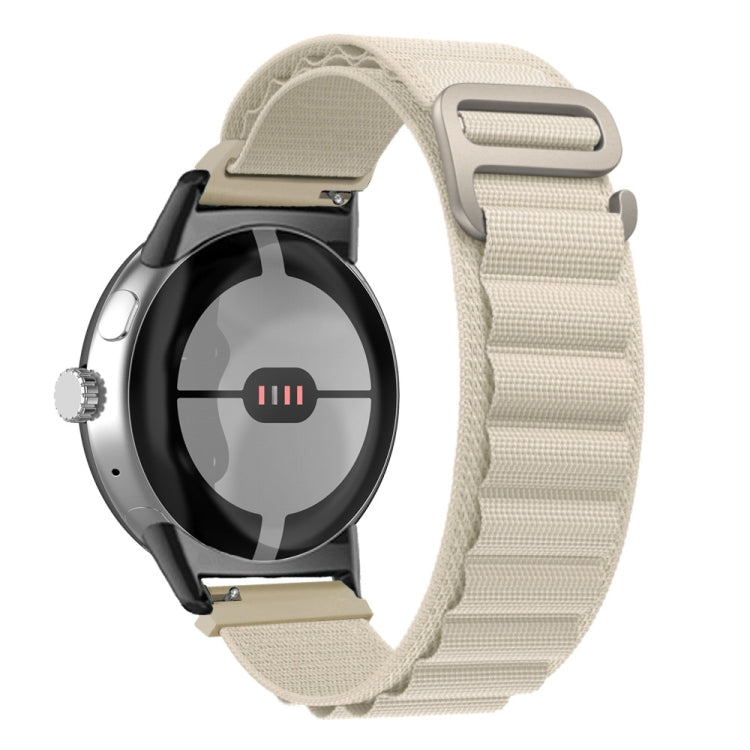 For Google Pixel Watch Nylon Loop Black Connector Watch Band