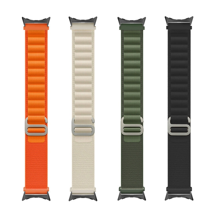 For Google Pixel Watch Nylon Loop Black Connector Watch Band